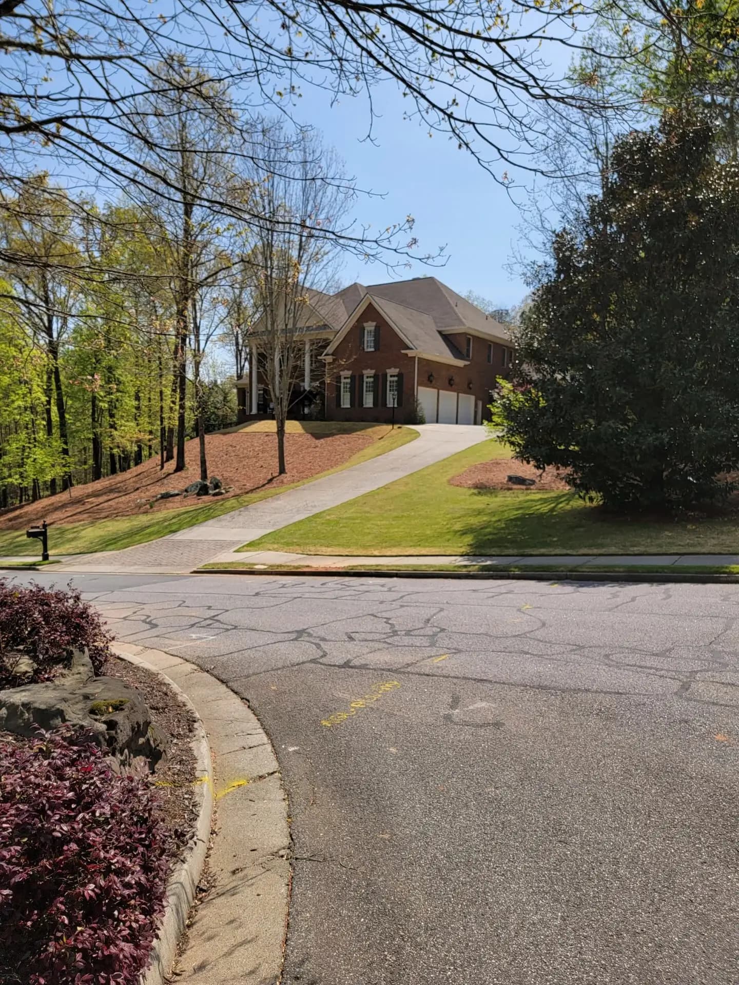 Street view of the front of a house